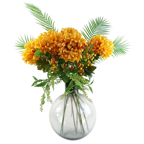Pack of 6 x 75cm Extra Large Reflex Chrysanthemum - Gold - Premium Quality