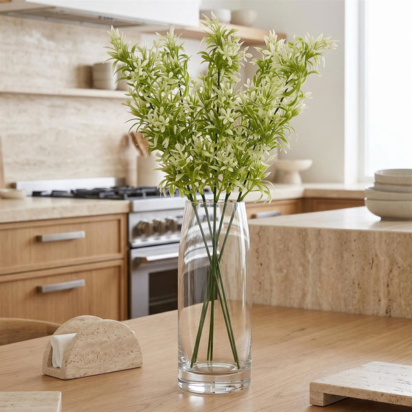 Pack of 6 x 48cm Artificial White Blossom Spray Stem