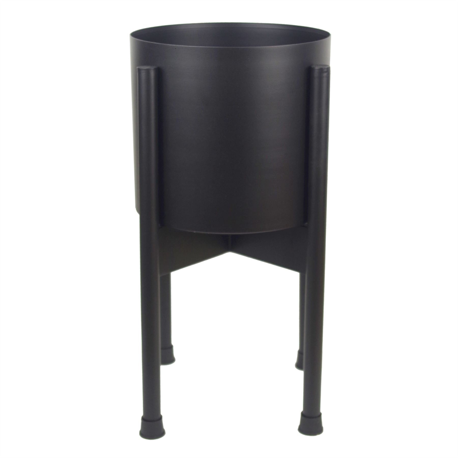 Leaf Metal Planter Plant Pot Black 20 x 18cm