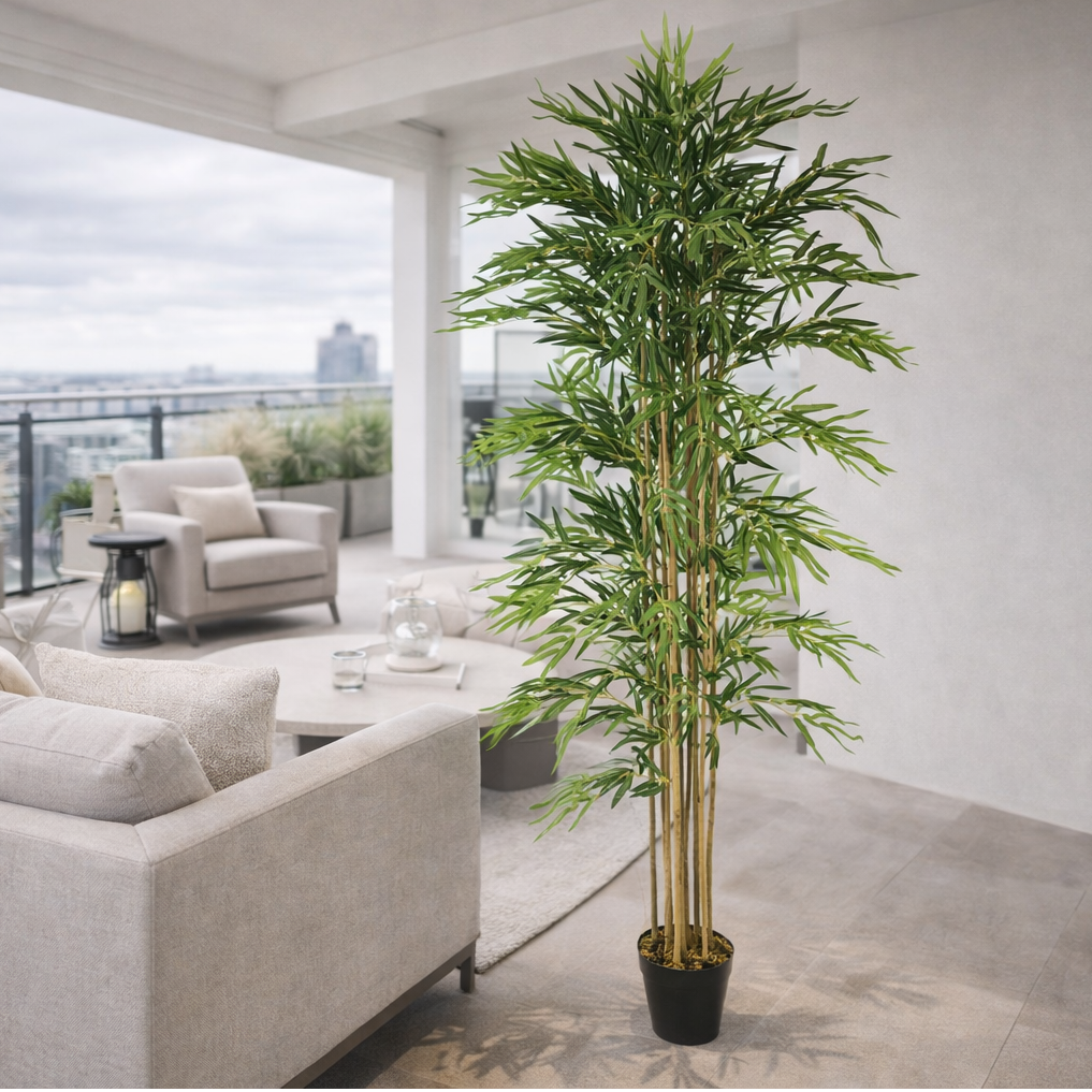 Artificial Bamboo Plants Trees Wood Trunk 180cm 6ft