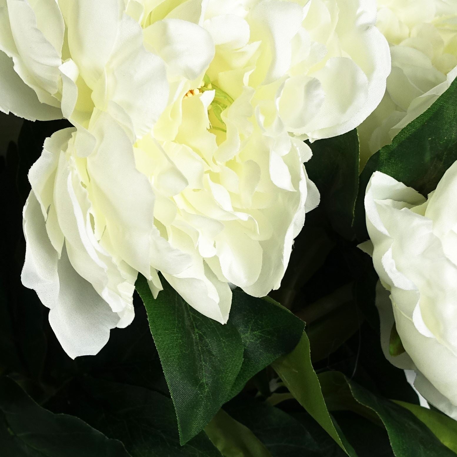 Pack of 6 x 80cm Artificial White Peony Stem