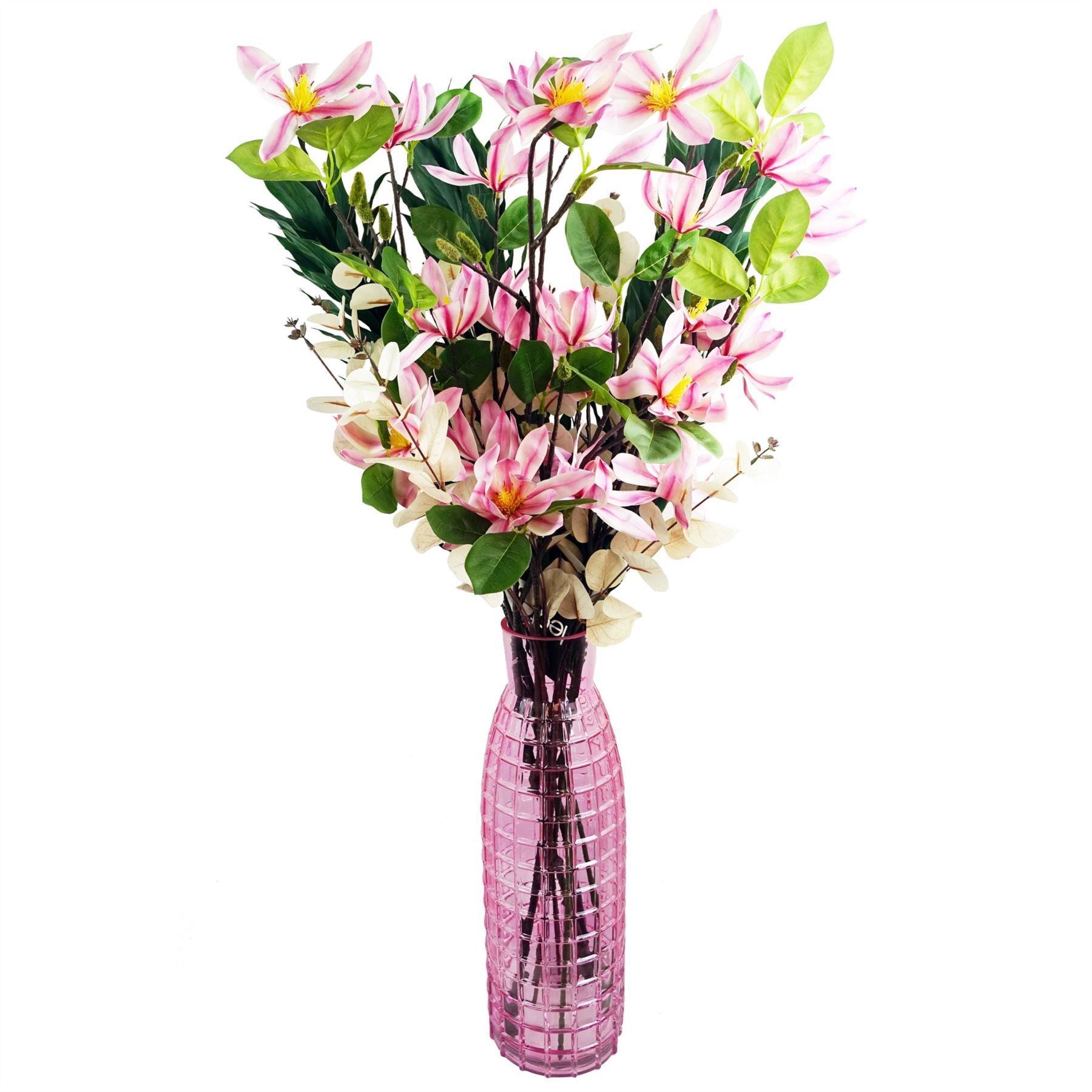 6x 100cm Pink Magnolia Floral Spray Artificial - Premium Quality