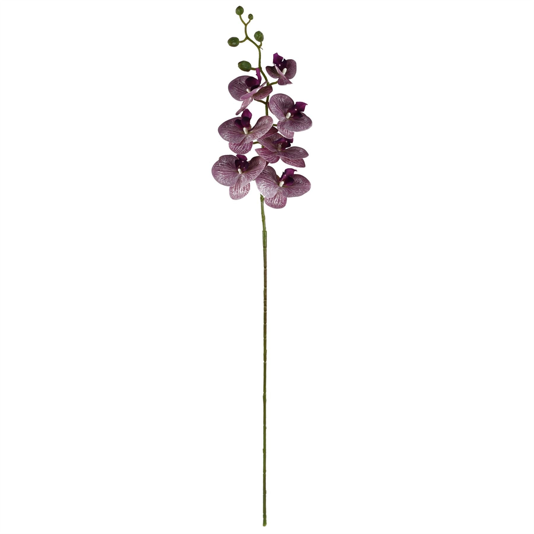 Pack of 6 x Artificial Flowers Phalaenopsis Orchid Purple Stem 100cm