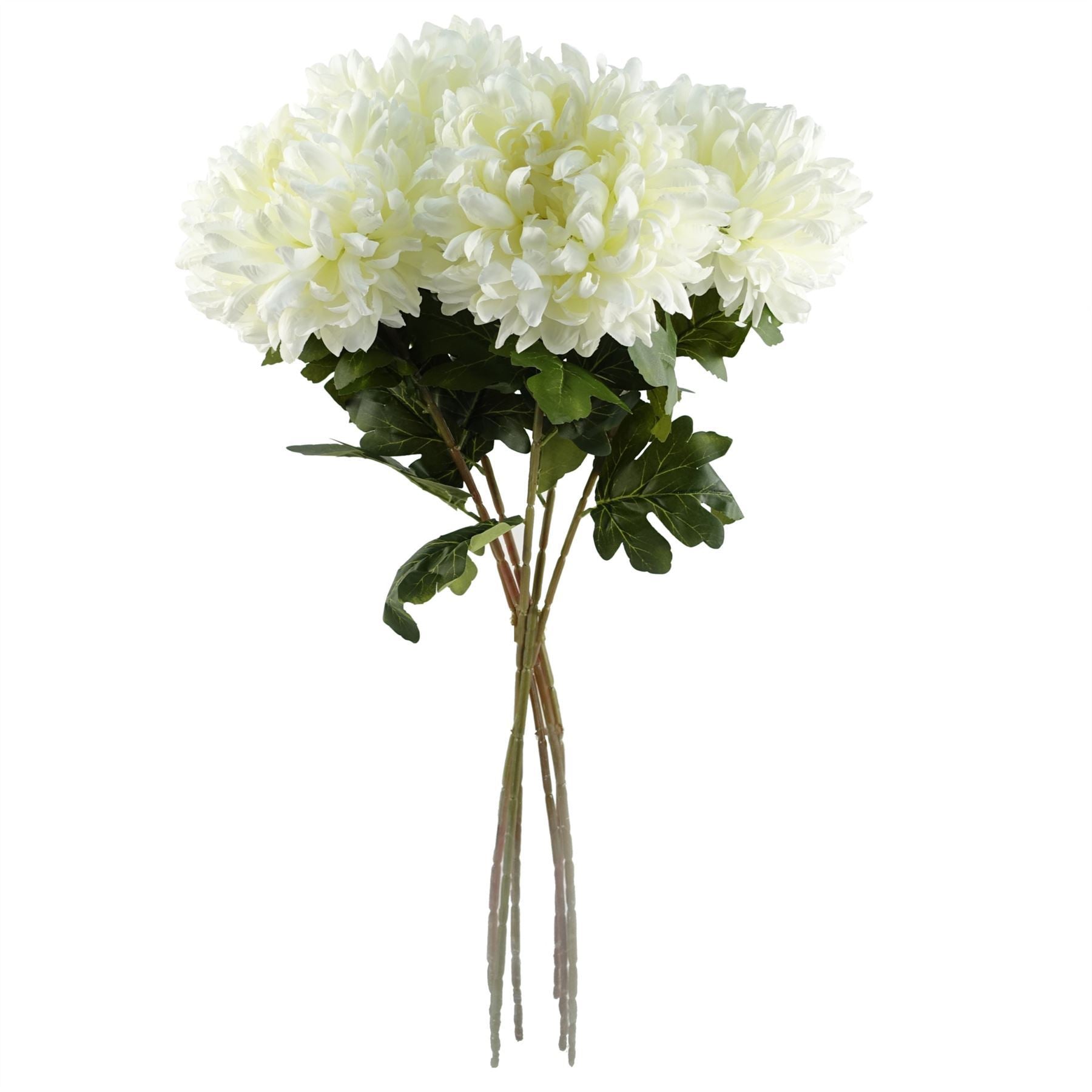 Pack of 6 x 75cm Extra Large Reflex Chrysanthemum - White - Premium Quality