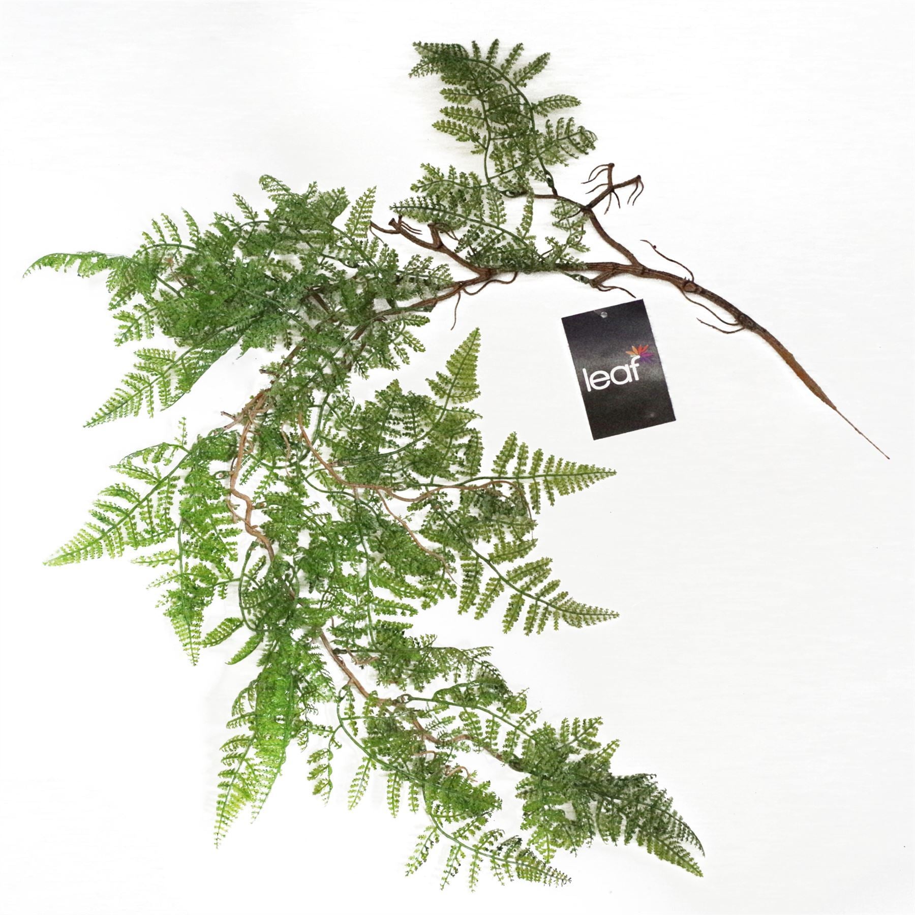6 x 100cm Artificial Hanging Maidenhair Fern Plant Dark Green - Premium Quality