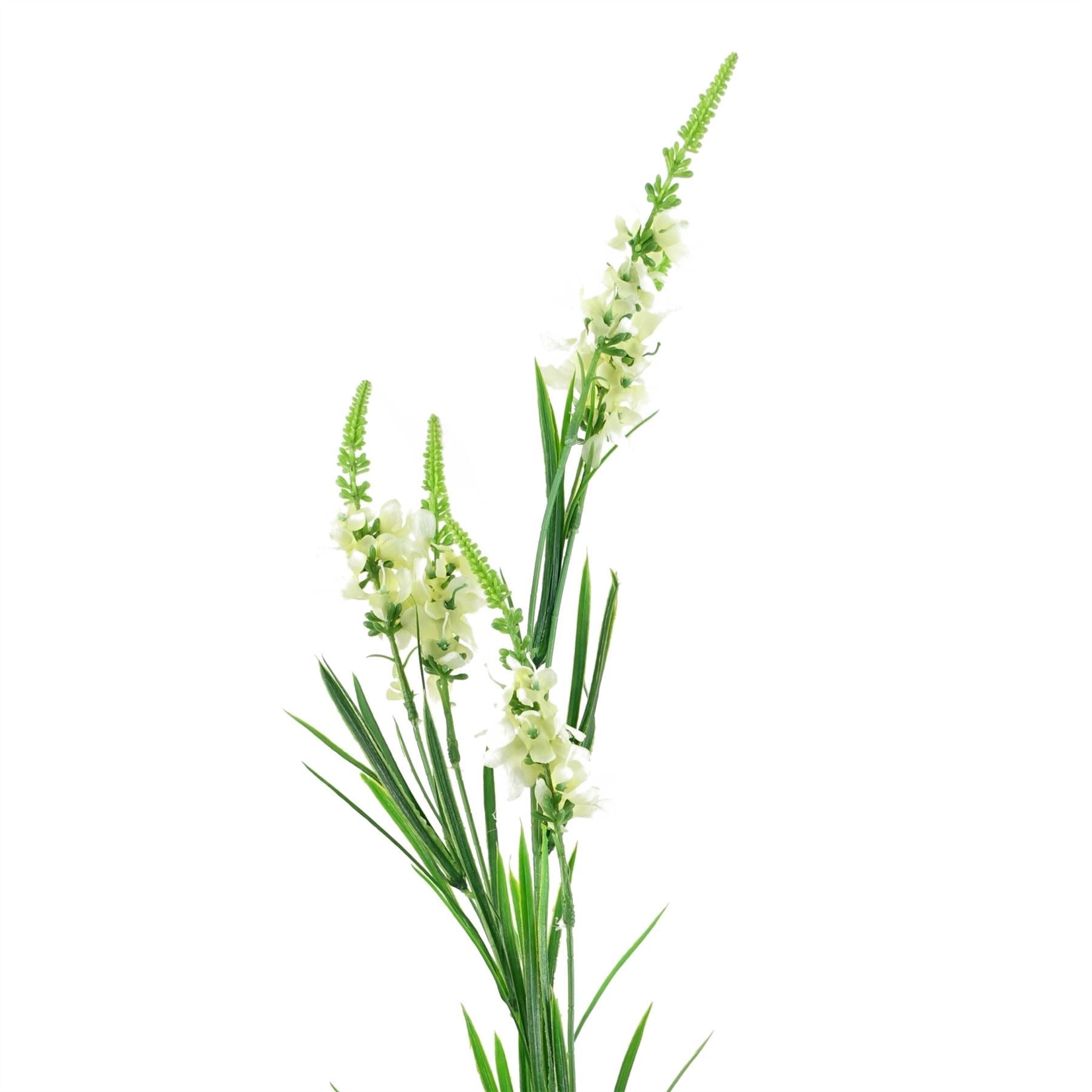 Pack of 6 x 80cm White Larkspur Artifical Stem - Premium Quality
