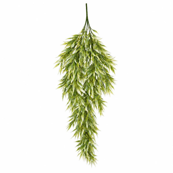 Pack of 6 x 80cm Italian Ruscus Hanging Plant with Realistic Foliage - Light Green - Premium Quality