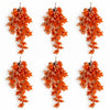 Pack of 6 x 70cm Artificial Trailing Grape Ivy Plant Faux Hanging Foliage - Orange - Premium Quality