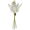 Pack of 6 x 100cm Artificial Phalaenopsis Orchid White Stem - Premium Quality