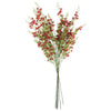 Pack of 6 x 100cm Artificial Foliage Stem with Small Flowers - Red - Premium Quality