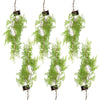 6 x 100cm Artificial Hanging Maidenhair Fern Plant Light Green - Premium Quality