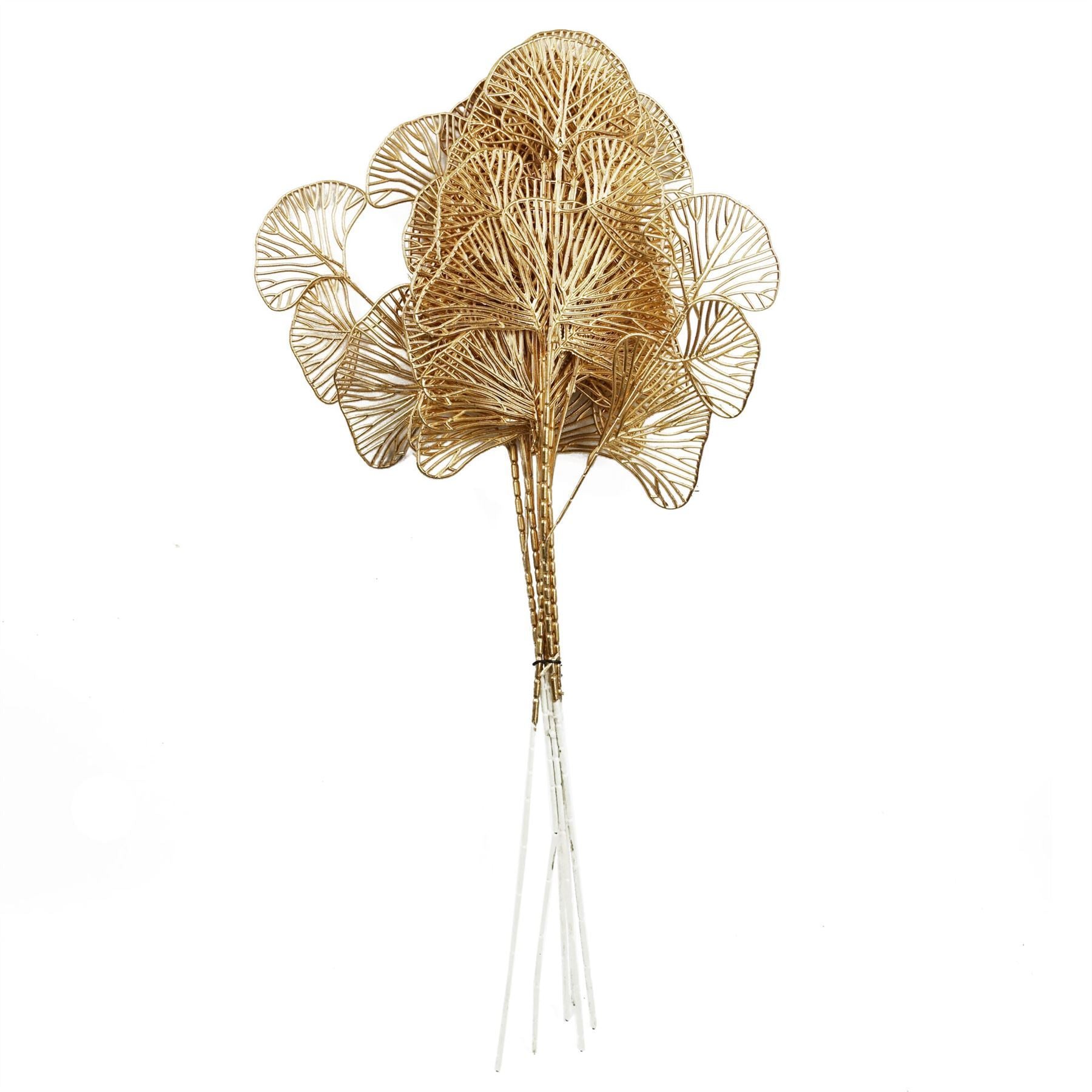 Pack of 6 x 65cm Golden Leaves Flower Arrangement Decoration - Premium Quality