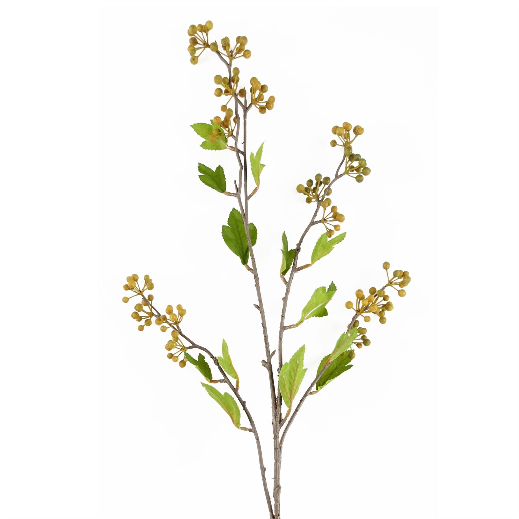 Pack of 6 x Artificial Foliage Yellow Berry Stem 90cm