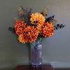 65cm Orange and Black Flower Arrangement Glass Vase - Premium Quality