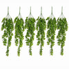 Pack of 6 x 75cm Artificial Trailing Round Botanik Hanging Foliage Plant - Classic Gloss Green - Premium Quality
