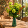 Leaf 70cm Artificial Viburnum Display with Glass Vase
