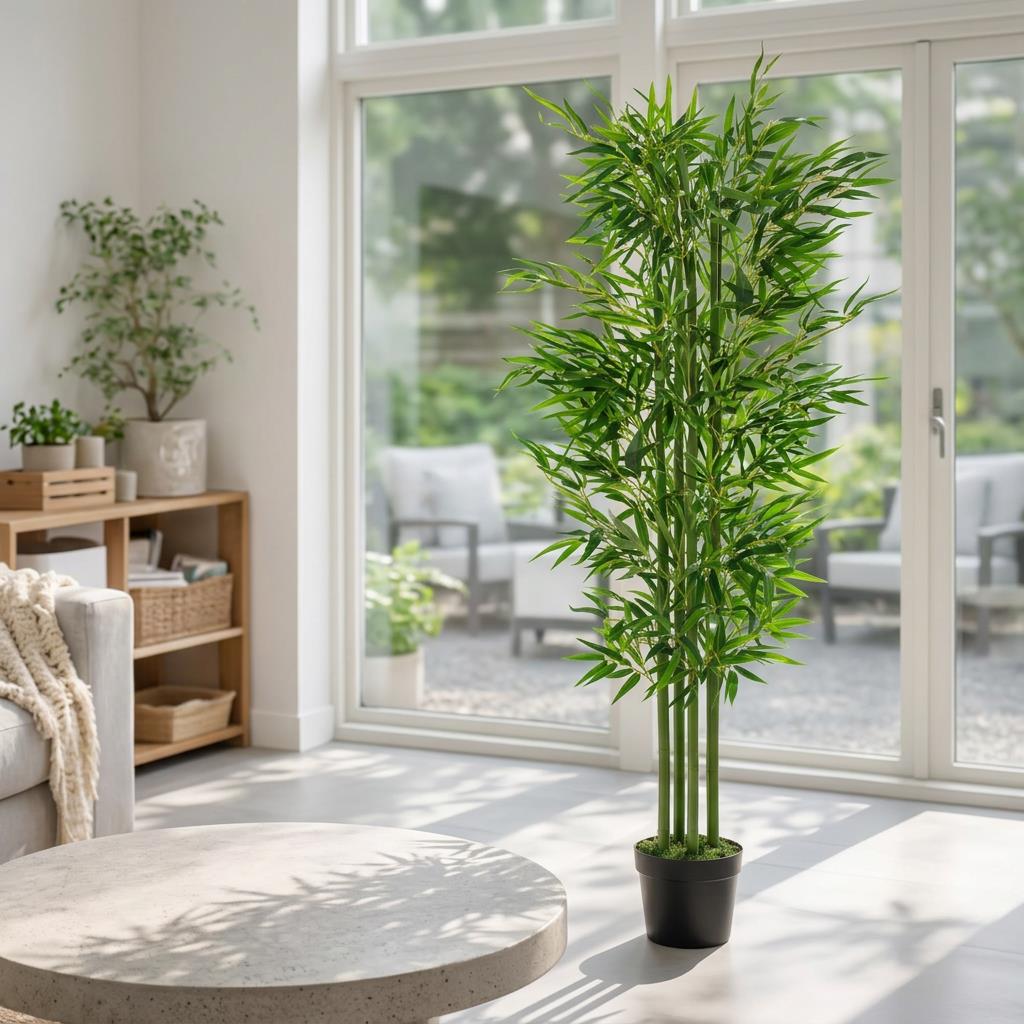 Artificial Bamboo Plants Trees Green 120cm UK