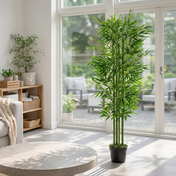 Artificial Bamboo Plants Trees Green 120cm UK
