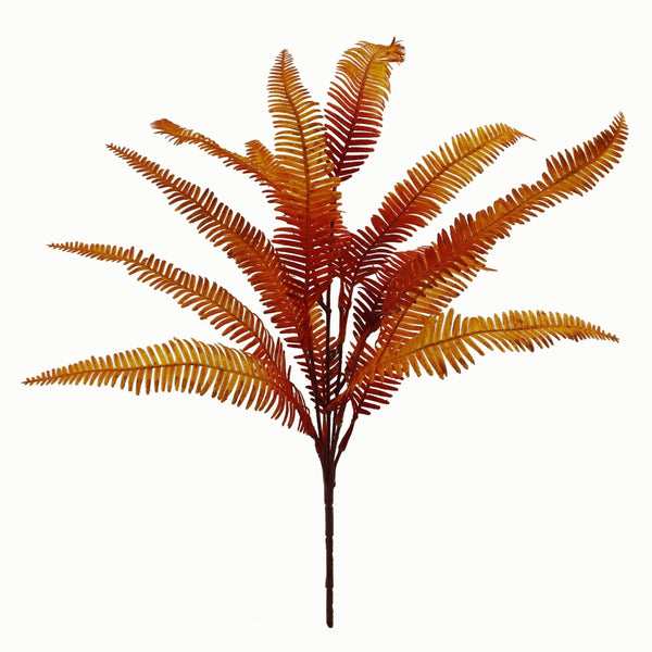 6 x 55cm Artificial Autumn Fern Bush Plant - Premium Quality