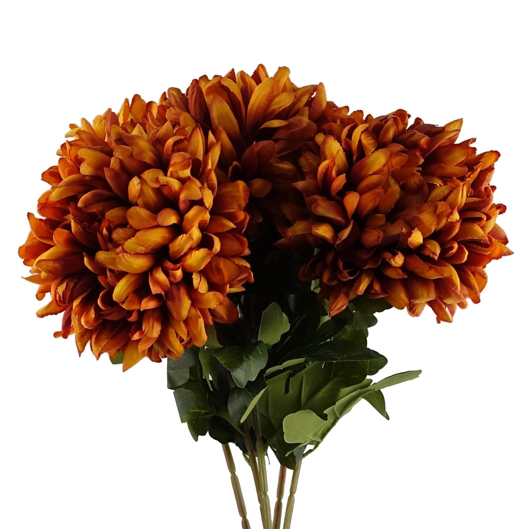Pack of 6 x 75cm Extra Large Reflex Chrysanthemum - Orange - Premium Quality