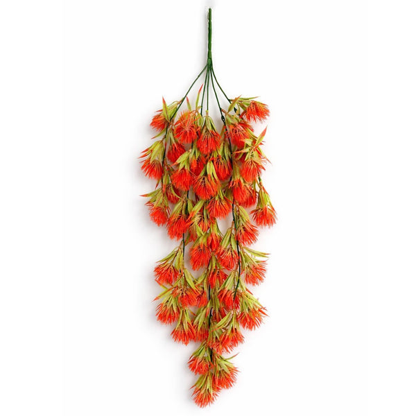 Pack of 6 x 75cm Artificial Red Thistle Trailing Hanging Plant Faux Floral - Premium Quality