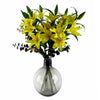 Pack of 6 x 100cm Large Yellow Lily Stem - 18 Flowers - Premium Quality