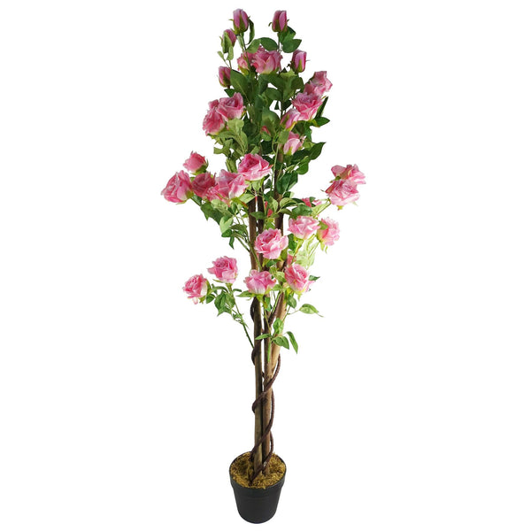 150cm Artificial Pink Rose Tree - Premium Quality