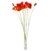 Pack of 6 x 100cm Artificial Poppy Stem - 2 Flowers - Premium Quality