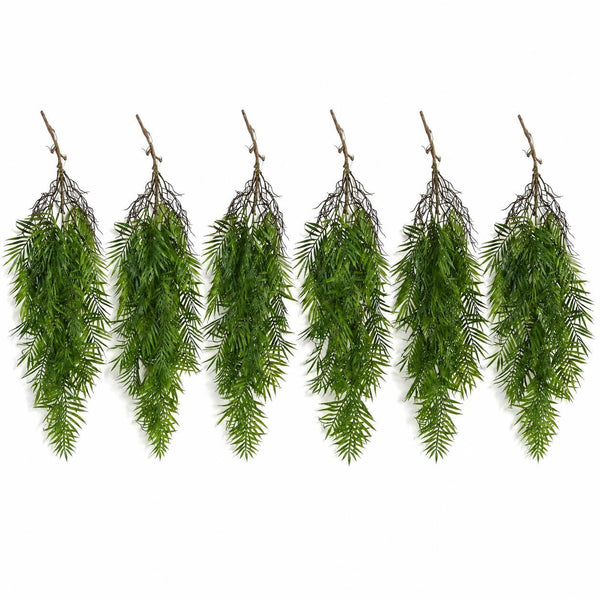 Pack of 6 x 90cm Artificial Trailing Palm Fern Plant Hanging Faux Tropical Greenery - Premium Quality