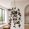 70cm Artificial Purple Tradescantia Zebrina Hanging Plant in Grey Pot