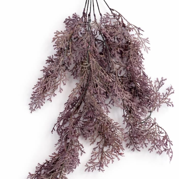 80cm Artificial Dusky Purple Coral Fern Trailing Plant Decorative Hanging Foliage - Premium Quality
