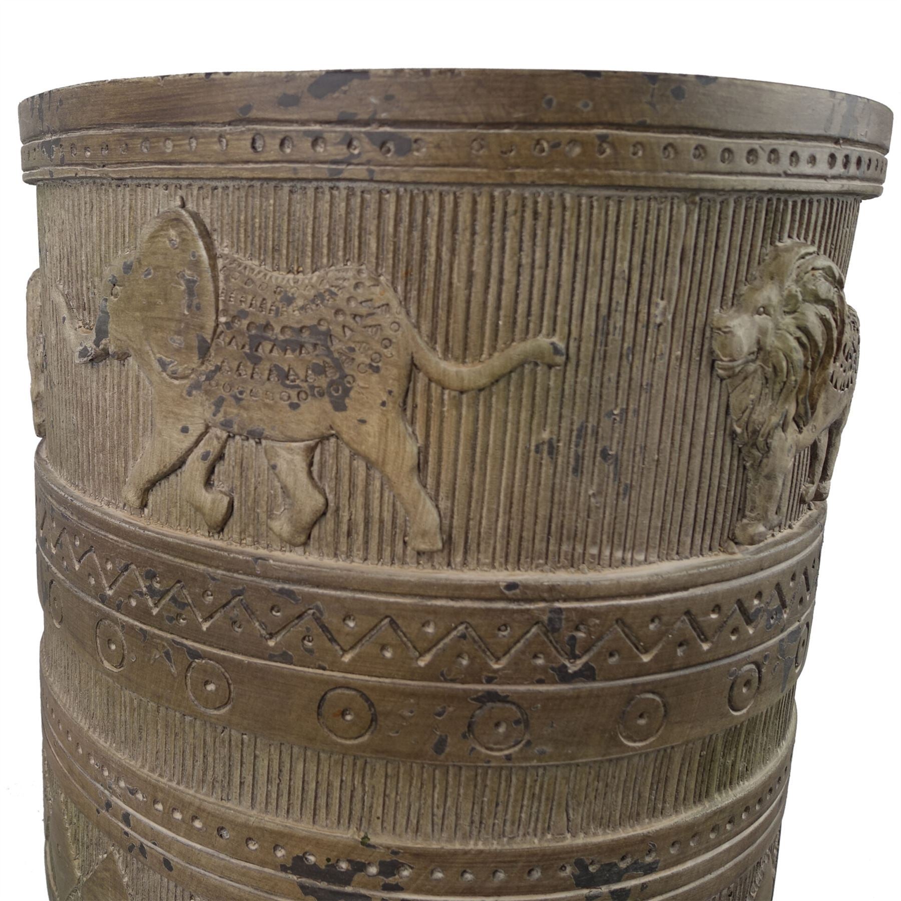 55cm x 29cm Jungle Planter with Legs Embossed Lion Elephant Large - Premium Quality