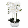 Orchid Artificial White Marble Effect  Ceramic Planter Botanik