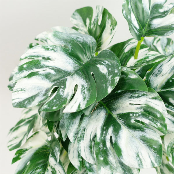 30cm Artificial Variegated Green Potted Monstera Trailing Plant