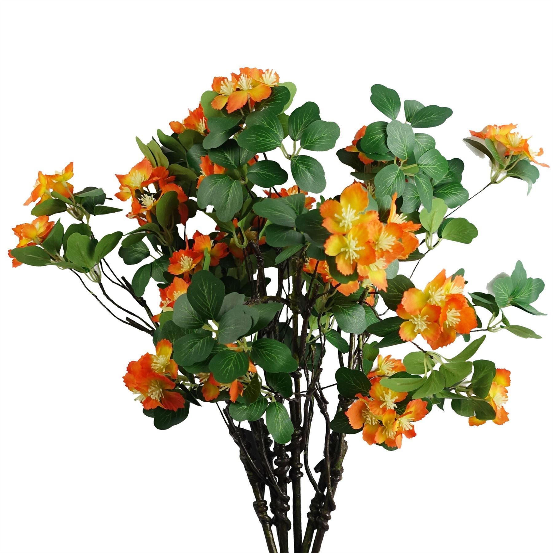 Pack of 6 x 60cm Flower Foliage Spray - Orange - Premium Quality