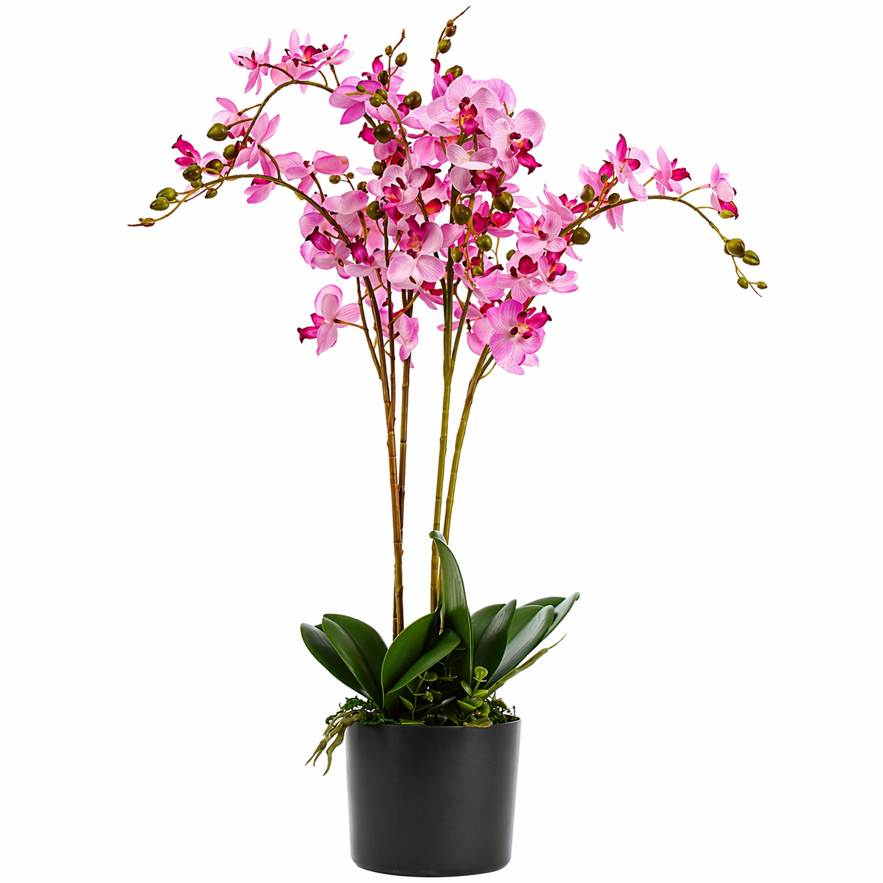 60cm Artificial Luxury Orchid - Triple Stem - Pink Realistic Plant
