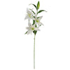 Pack of 6 x 100cm Large White Lily Stem - 18 Flowers - Premium Quality