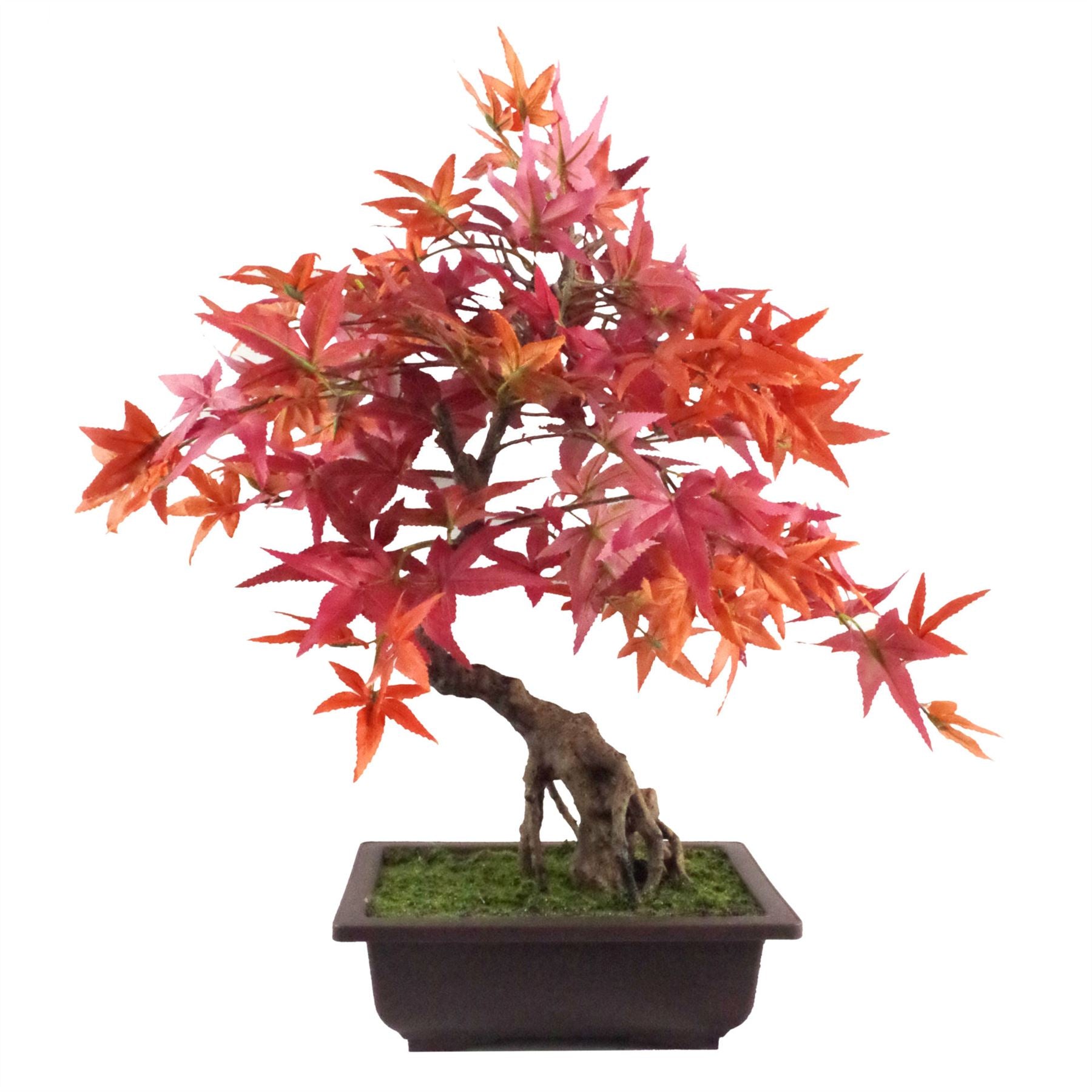 Artificial Bonsai Tree Red Maple Bonsai 50cm Leaf Design Trees Realistic Plant Botanik