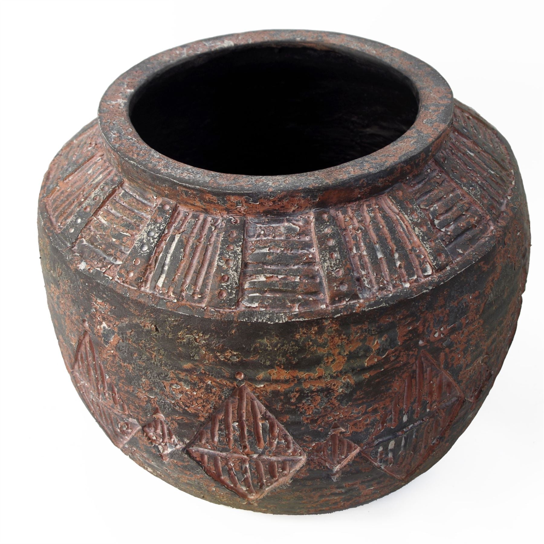 27cm x 36cm Aztec Diamond Large Planter - Brown|Brown