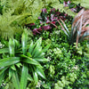 100cm Artificial Fern & Mixed Foliage Green Wall Panel with Burgundy and Grass Accents
