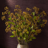 Pack of 6 x Artificial Foliage Yellow Berry Stem 90cm