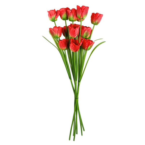 Pack of 6 x 80cm Artificial Tulip Red Stem - Premium Quality