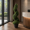 Artificial Boxwood Tower Tree Topiary Spiral Metal Top 90cm 3ft Tall Botanik