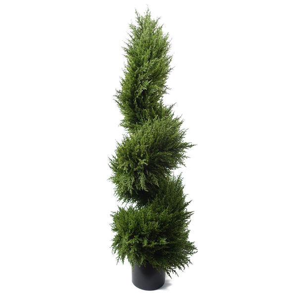 Outdoor Artificial Topiary Tree 120cm Sprial Cypress UV Resistant Botanik