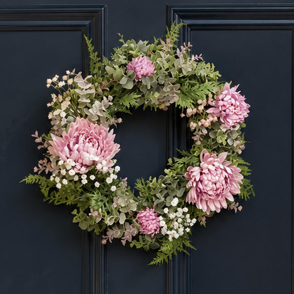 Artificial Pink Floral Wreath Botanik