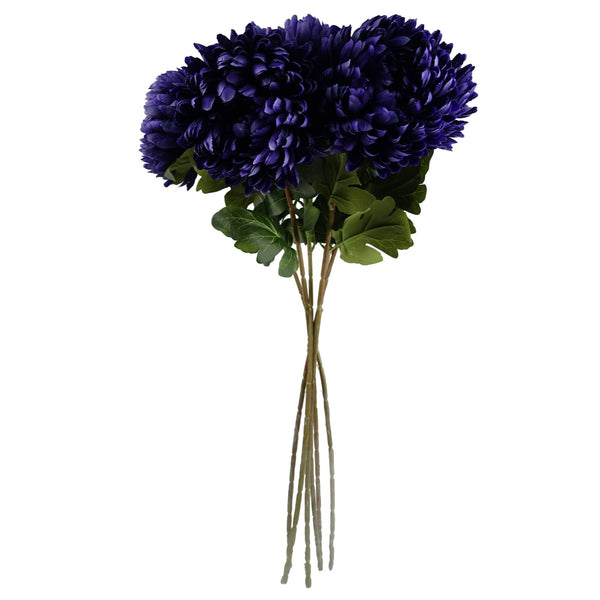 Pack of 6 x 75cm Extra Large Reflex Chrysanthemum - Purple - Premium Quality