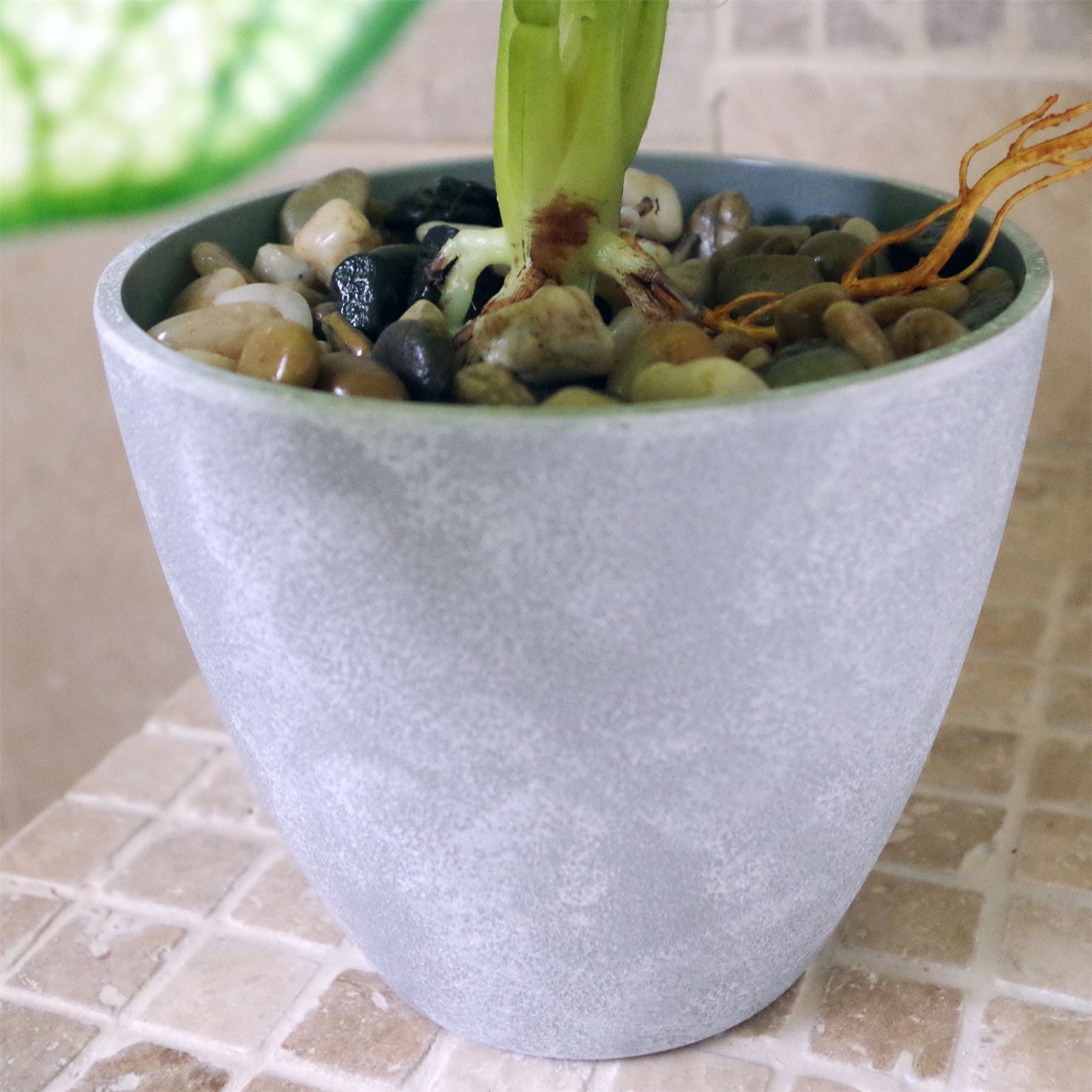 Artificial Plant Realistic Natural Taro in Decorative Planter Botanik