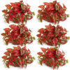 Pack of 6 x 30cm Artificial Trailing Red Caladium - Premium Quality