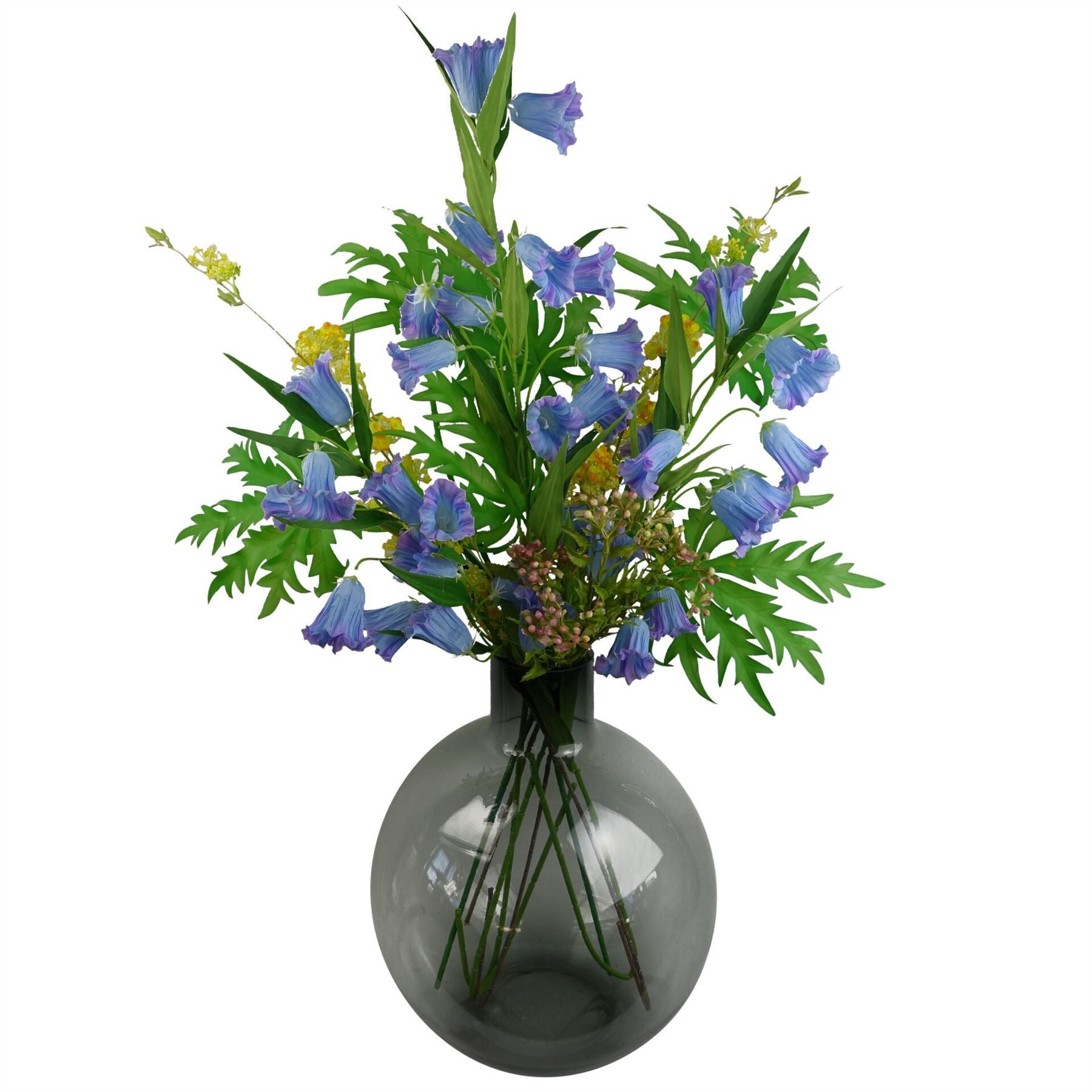 Pack of 6 x 100cm Trumpet Artificial Flower Stem Blue - Premium Quality