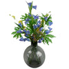 Pack of 6 x 100cm Trumpet Artificial Flower Stem Blue - Premium Quality